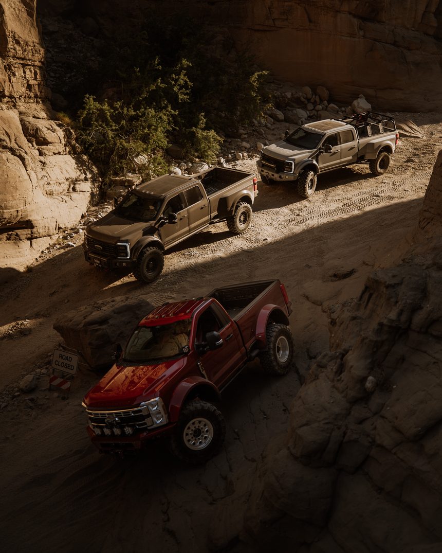 Truman builds staged in a canyon
