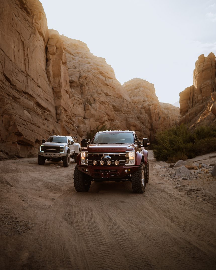 Two Truman builds running a canyon wash