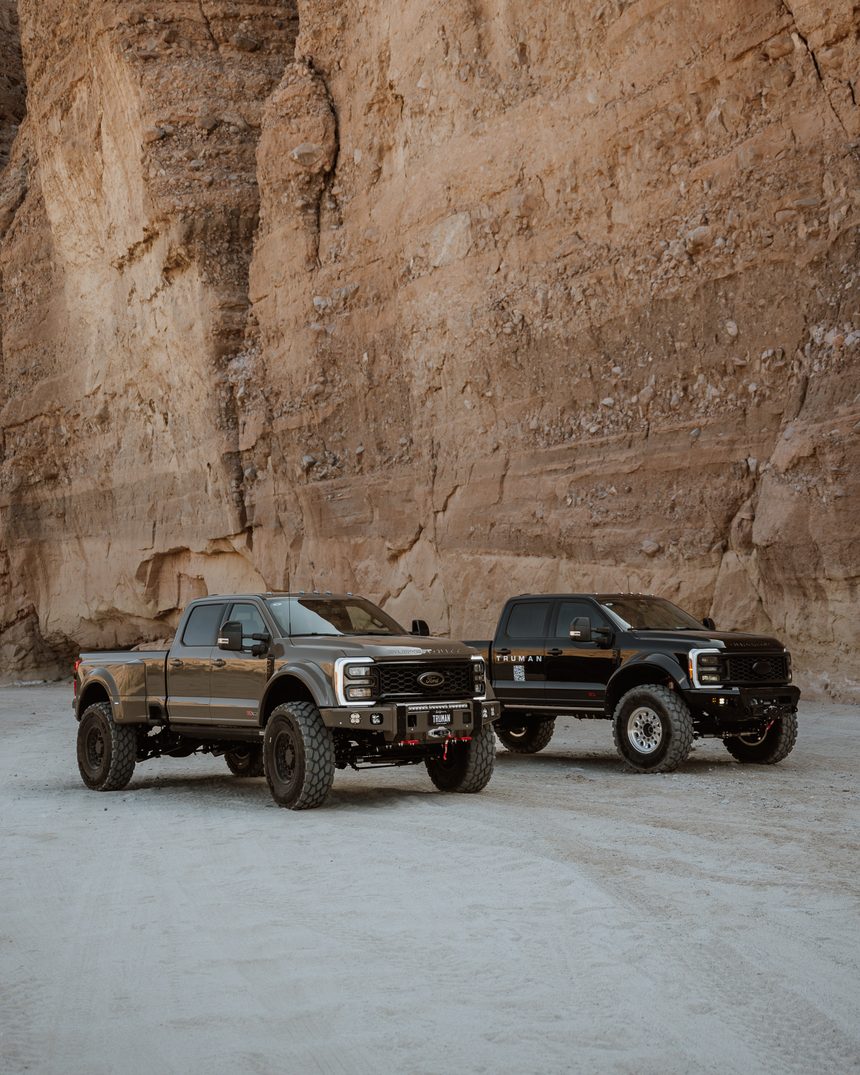 Pair of Truman builds against a canyon wall